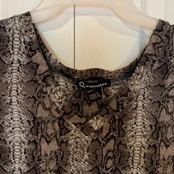 Vintage style snake print shortsleeved V-neck Smock night dress Sz XL - Picture 10 of 10